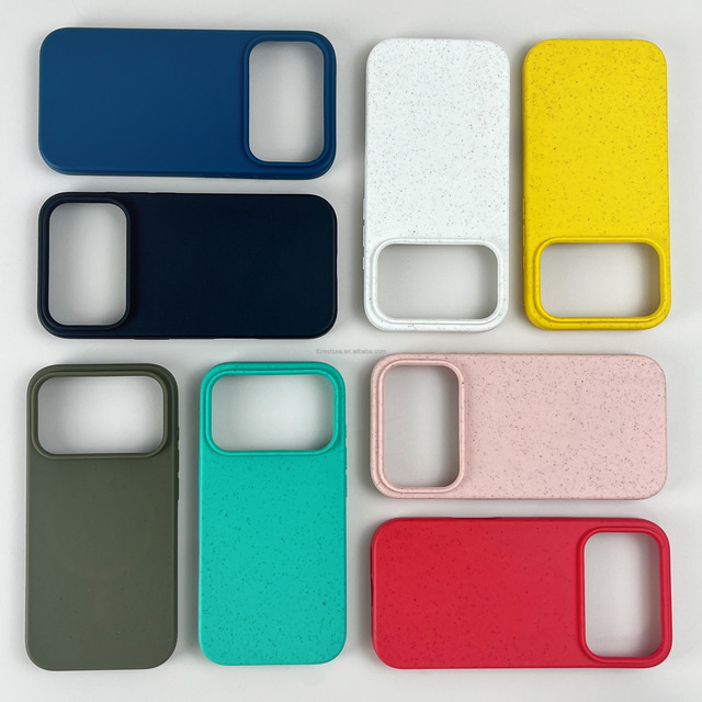 Magnetic Biodegradable Phone Case with Flocking Interior for iPhone 17 Pro Max Wheat Straw TPU Matte case for Samsung S26 Magnet
