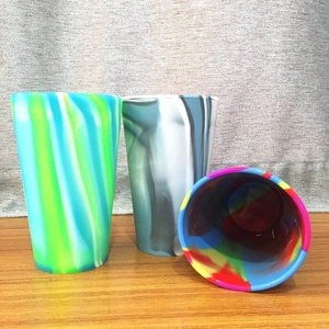 <b>Reusable</b> Silicone <b>Coffee</b> <b>Cup</b> Marble Color Flexible Drinkware for Home Office Travel - Product Image 1