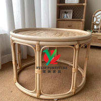 Table basse ronde en rotin pour enfants mini fait maison en osier