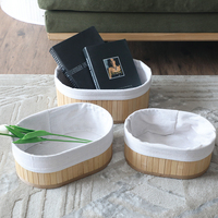 Rectangle Boîte Forme Tissé Panier En Bambou Panier De Rangement En Rotin pour La Décoration Intérieure