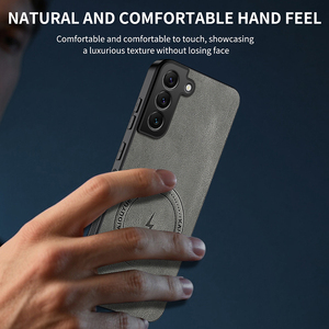Nouvelle coque de téléphone magnétique en cuir mat givré pour Samsung Galaxy <span class=keywords><strong>S21</strong></span> S22 S23 FE S24 Plus S25 Edge, pare-chocs antichoc, coque souple - Product Image 6