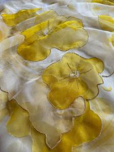 Saree original à impression numérique en pur lin avec chemisier moderne pour la fête - Product Image 3