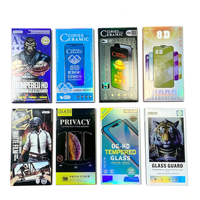 Protecteur d'écran en verre trempé céramique 9H avec boîte de vente au détail en carton, film de protection pour téléphone 8D miroir 3D bord à bord, emballage suspendu personnalisé