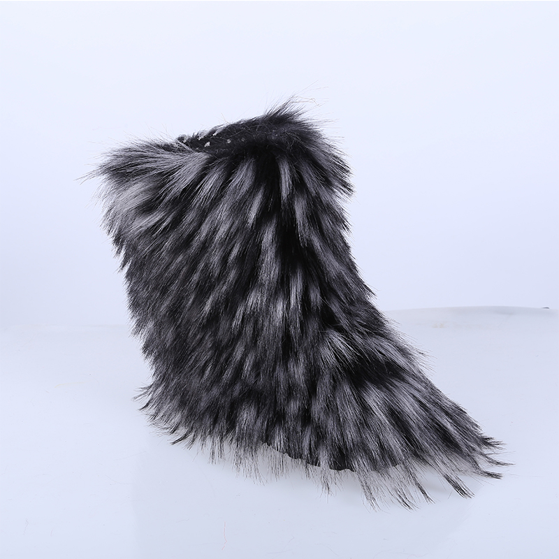 Комплект сапог из искусственного меха, повязка на голову, меховая Сумочка, кошелек, искусственный Лисий мех, подходящие цвета, плюш для женщин, ПВХ, для улицы