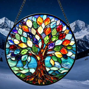 Pendentif en verre coloré, attrape-soleil créatif, décoration d'intérieur, ornement suspendu Arbre de Vie, vente directe usine - Product Image 4