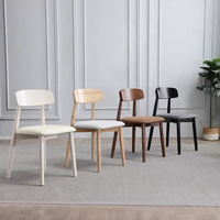 Chaise en bois massif maison simple moderne nordique lumière luxe blanc chaise de table de restaurant