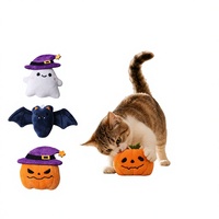 Peluche de chat d'Halloween - Modèles interactifs de chauves-souris fantômes et de citrouilles à mâcher B06312 ; Vente en gros disponible