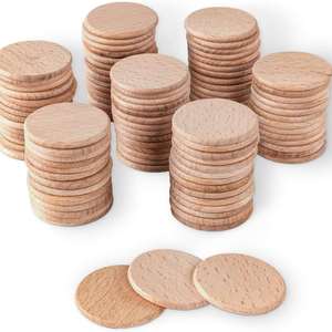 Custom Round Beech <b>Wood</b> <b>Slices</b> Tokens Unfinished Solid Wooden Square Coins for Brand Promotion Gifts DIY Chip Manufacture - Product Image 4
