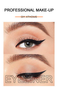 Kiss Beauty 2 in 1 Eyeliner Gel Hitam Tahan Air dengan Stempel Pensil 48 Jam Tahan Lama Pena Mata Label Pribadi 2713-03 - Product Image 3