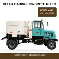 Camion malaxeur à béton compact de type réservoir de 4 mètres cubes, qualité industrielle pour projets d'ingénierie