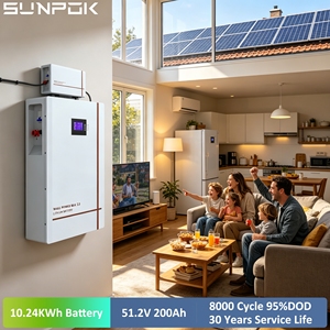 SUNPOK Best Selling 48V 51.2V 5kwh 200ah Solar Lithium Ion <b>Battery</b> With BMS Home Use Iron Phosphate SP-48200-BG Solar <b>Battery</b> 20 - Product Image 3