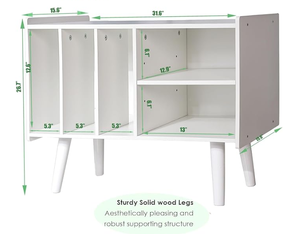 Étagère de rangement <span class=keywords><strong>pour</strong></span> disques vinyles en bois de style moderne, support <span class=keywords><strong>pour</strong></span> CD multimédia, adapté <span class=keywords><strong>pour</strong></span> placer un tourne-disque. - Product Image 6