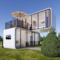 Panneau solaire Eco Tiny Prefab maison capsule conteneur à 2 étages 2 couches Trianfular Zcamp café hôtel chambre fournisseurs de pods