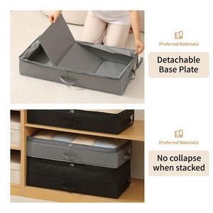 Sacs de rangement sous le lit de haute qualité en Oxford 600D avec fermetures éclair de compression, organiseurs de placard, bacs de rangement pour couvertures - Product Image 6