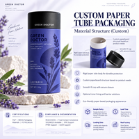 Tube en papier kraft biodégradable personnalisé pour déodorant en stick, emballage vide, conteneur cylindrique en carton recyclable