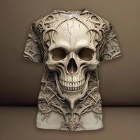 T-shirt à manches courtes pour homme avec logo personnalisé, séchage rapide, doux, imprimé en 3D, crâne squelette, respirant, imprimé HD, araignée horrible, t-shirt pour homme