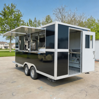 Remorque alimentaire remorquable en fibre de verre, aluminium et acier inoxydable, à double essieu tandem, compartiments isolés, résistante à la rouille, GPS, pour hot-dogs et bonbons