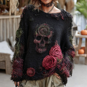 Unique Street-style <strong>Women's</strong> Casual Pullover <strong>Halloween</strong> Autumn/winter Festive Warm Knit <strong>Jumper</strong> <strong>Women's</strong> Knitwear - Product Image 1