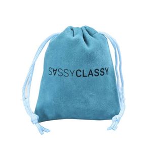 Sacs en velours personnalisés avec logo, pochettes à cordon avec pompon, sac à bijoux - Product Image 6