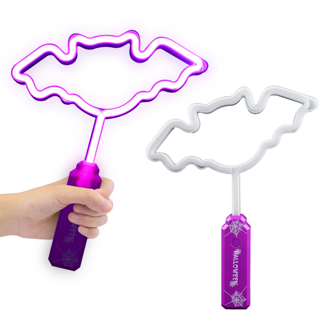 Hot Selling 10" LED Neon Light Stick Halloween Purple Bat Kids Toys Novelty Party Decoration Sugar-asking