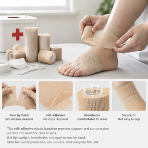 Bande élastique auto-adhésive sans latex Degao, bande cohésive flexible pour pansement articulaire et fixation des blessures sportives - Product Image 5
