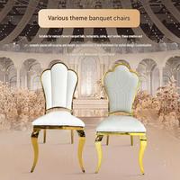 Chaise en acier inoxydable couleur personnalisée pour banquets, restaurants, appartements, événements multiples, disponible en gros pour salons événementiels et mariages