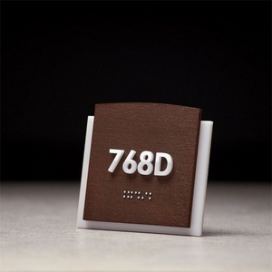 Wholesale Apartment <b>Door</b> Number <b>Plate</b> Home Address Plaques Hotel Number <b>Plates</b> Modern Acrylic Braille House Number Sign - Product Image 6
