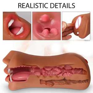 Sex Volwassenen Realistische Orale Clit <span class=keywords><strong>Vagina</strong></span> Voor Mannen Masturberen Strakke Pussy Mannelijke Masturbator Cup Deep Throat Tong Seksspeeltjes Voor Homo - Product Image 3