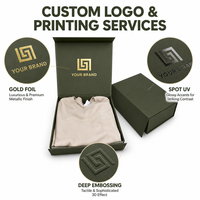 Boîte-cadeau en carton verte de luxe personnalisée revêtement UV boîte-cadeau magnétique pliante de mode de luxe pour vêtements chaussettes fourrure logo de marque