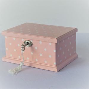 Nuevo Diseño Personalizado de Lujo, Caja Musical de Joyería con Puntos Rosas/Blancos para Regalo para Niña - Product Image 5