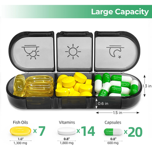 Portable 21-Compartment Plastic <b>Pill</b> Box 7-Day Weekly Vitamin Organizer Travel Case <b>Container</b> for <b>Pill</b> Storage - Product Image 2