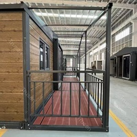 Produit le plus vendu en exportation directe d'usine : Appartement conteneur pliant à double aile en acier léger, entièrement équipé et écologique, avec terrasse