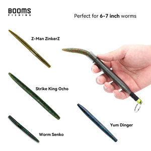 Kit de Herramientas para Pesca Wacky Rig Resistente al Agua Salada, Cordón Enrollado, 100 Anillos de Goma para Pesca, Gusanos de 5.55 Pulgadas para Pesca de Bagre - Product Image 5