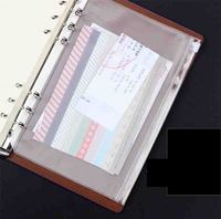 Pochette en PVC à 6 anneaux en plastique sac de remplissage de documents pochette à fermeture éclair dossiers à trous classeur budgétaire sacs à feuilles mobiles A4 A5 A6 A7
