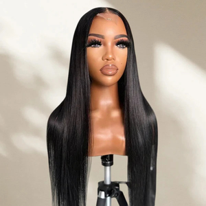 Perruque Bob sans colle en cheveux humains avec dentelle HD 2x6, coupe droite, effet peau, fermeture en dentelle 2x6, Vietnam - Product Image 2