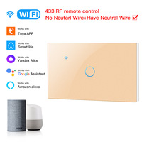 Interrupteur mural intelligent WiFi à double pôle avec panneau en verre 220V, détection tactile sans fil, commande vocale et transfert automatique pour usage résidentiel