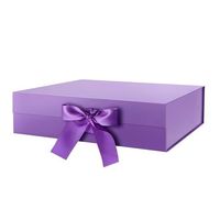 Boîte pliante en papier magnétique de luxe de couleur violette avec logo personnalisé, boîte rigide en carton pliable pour robe de mariée ou vin