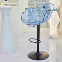 Chaise de bar de luxe légère Chaise en pétale en résine Sculpture transparente Chaise de loisirs pour hôtel et restaurant