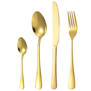 Juego de Cubiertos de Acero Inoxidable de 24 Piezas con Diseño Moderno y Acabado Espejo, con Estuche, Fácil de Limpiar y Reutilizable para Banquetes de Boda y Fiestas - Product Image 1