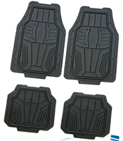 Tapis de sol de voiture en PVC à motif tactique noir, tapis de sol de voiture résistants aux intempéries, ensemble de 4 pièces