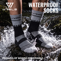 Chaussettes imperméables WRELS, chaussettes imperméables personnalisées en néoprène, chaussettes thermiques rembourrées en tissu éponge, chaussettes antidérapantes OEM, chaussettes de pêche à la ligne, chaussettes de kayak