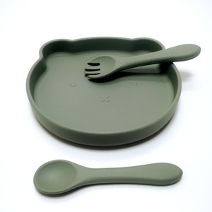 Plateau repas pour enfants en silicone avec ventouse, vaisselle d'apprentissage et d'entraînement en silicone de qualité alimentaire - Product Image 2