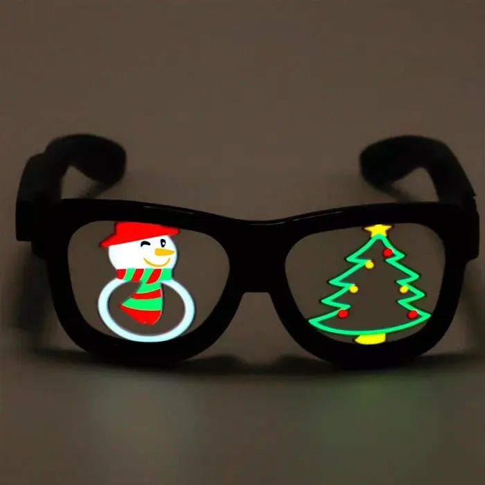 最新のディスコ眼鏡はクリスマスパーティーの魔法の発光エルパネルフラッシュ眼鏡を導きました