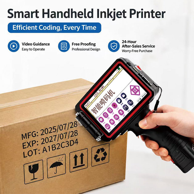 Premium Quality Handheld Inkjet Printer Production Date QR Code Carton Craft Bag Large Character 25.4mm Coding Machine