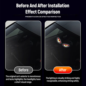 Solar Energy Demon Eye Devil Eyes LED Car <b>Window</b> <b>Light</b> Wireless No Drill USB Powered <b>Lights</b> for Cars Windshield - Product Image 4
