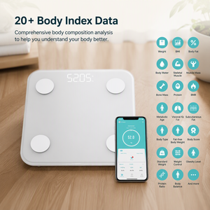 <span class=keywords><strong>Balance</strong></span> connectée intelligente CE & RoHS OEM 180 kg avec analyse de l'IMC via application pour la perte de poids et la santé - Product Image 3