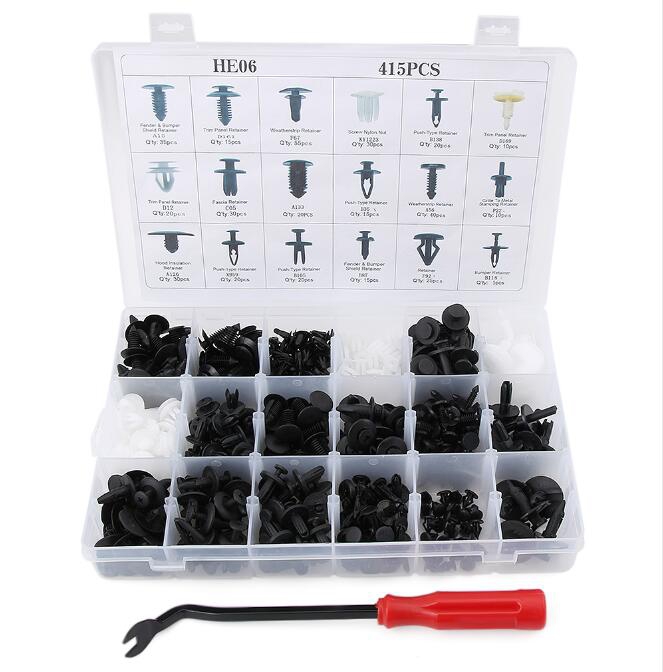 415 шт. 18 размеров автомобильные заклепки крепежные зажимы Автомобильные крепежные зажимы набор универсальных автомобильных зажимов фиксатор панели Винты Набор инструментов