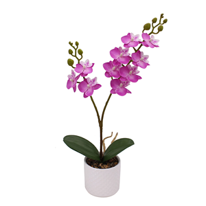 Tizen Orchidée Artificielle en Vase Orchidée Blanche Latex Real Touch Orchid Plant en Pot Décoration de la Maison Arrangement - Product Image 2