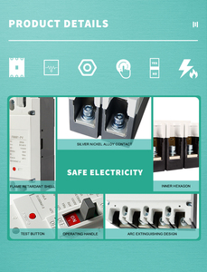 DC MCCB עבור מערכת שמש 125A 400A 630A 1500v PV מקרה יצוק מפסק - Product Image 3