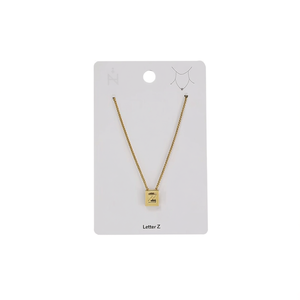 สร้อยคอสแตนเลสตัวอักษร Z ขนาด 12x14 ซม. ชุบทอง จี้มินิมอล เครื่องประดับสำหรับทุกเพศ - Product Image 3